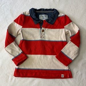 SOVEREIGN CODE - 12 MONTHS BABY BOY POLO STRIPED SHIRT EUC